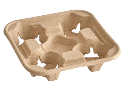 4CUPCARRIER STRONGHOLDER MOLDED FIBER 4 CUP CARRIER 8-32OZ  (4/75/CS)